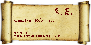 Kampler Rózsa névjegykártya